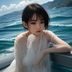 日本演艺文化研究员佐藤美惠子的工作照，专注表情，书架背景，专业学术氛围